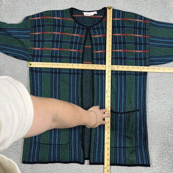 French Rags Multi-Colored Knit Sweater Cardigan Sz 3 Vibrant Heavy Stripe EUC - Picture 4 of 6